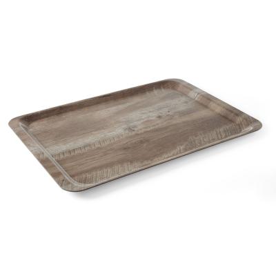 Tác servírovacís melaminovým laminátem se vzorem dřeva, AmerBox, Tmavé dřevo, 370x530mm | 508954